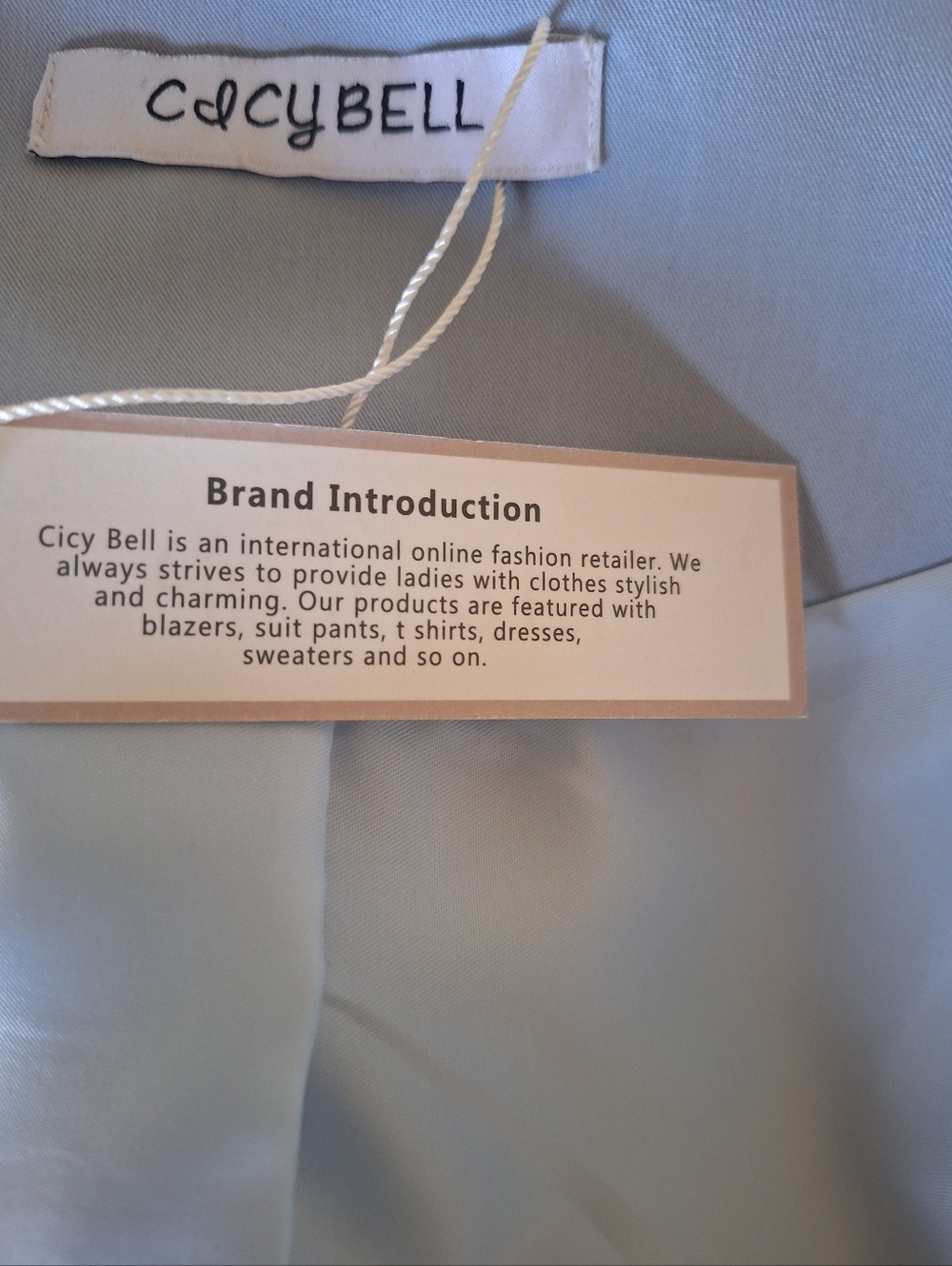 New With Tag Light Blue Women's Single-Button Blazer Jacket Size L - Picture 6 of 8
